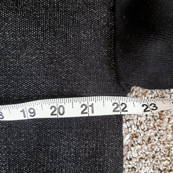 Anne Klein NWT Shimmer Black & Gold Metallic Hi/Low Sweater XL - Picture 11 of 13